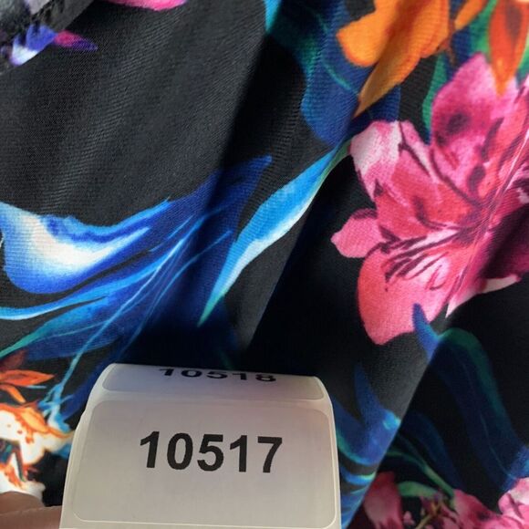 Swim Solutions Triple Tiered Halter Tankini Top Women's 12 Multi Floral Swimwear - Picture 7 of 7